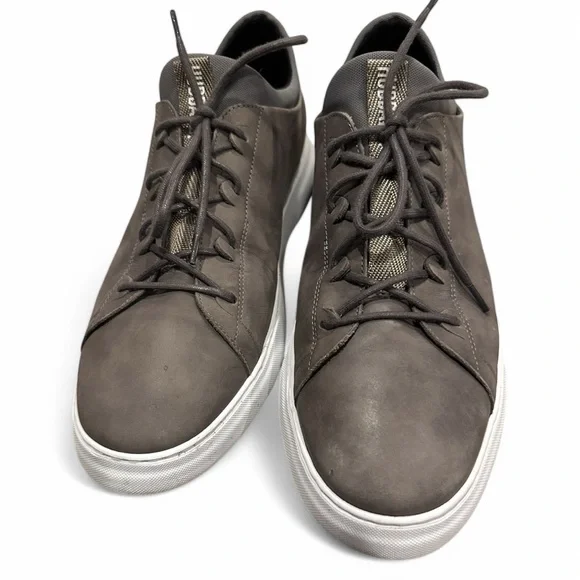 Gray and White Low-Top Sneakers with White Soles - Picture 7 of 7